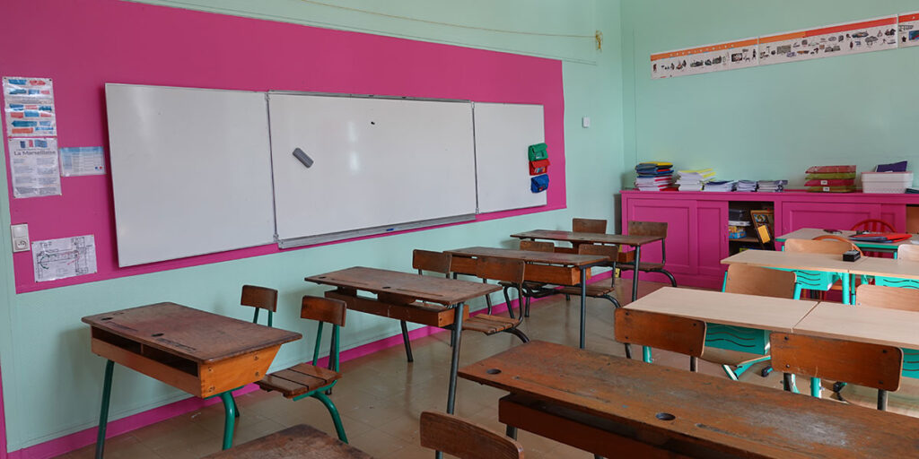 Une salle de classe de l'école élémentaire des Marais